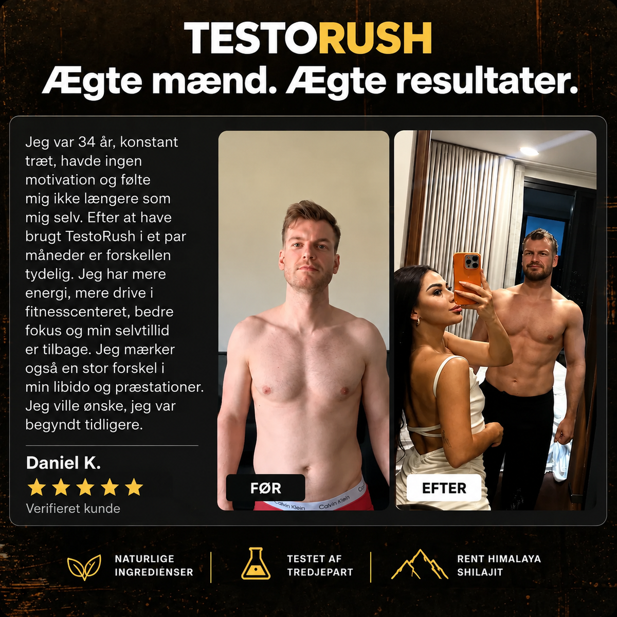 TestoRush | Dit daglige testosteronboost 🇩🇰