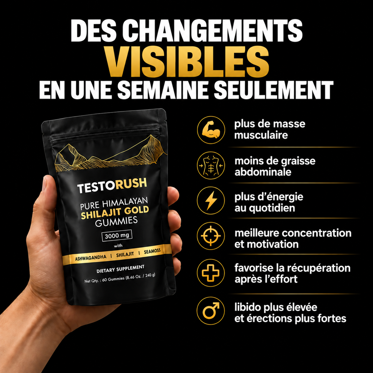 TestoRush | Votre boost quotidien de testostérone