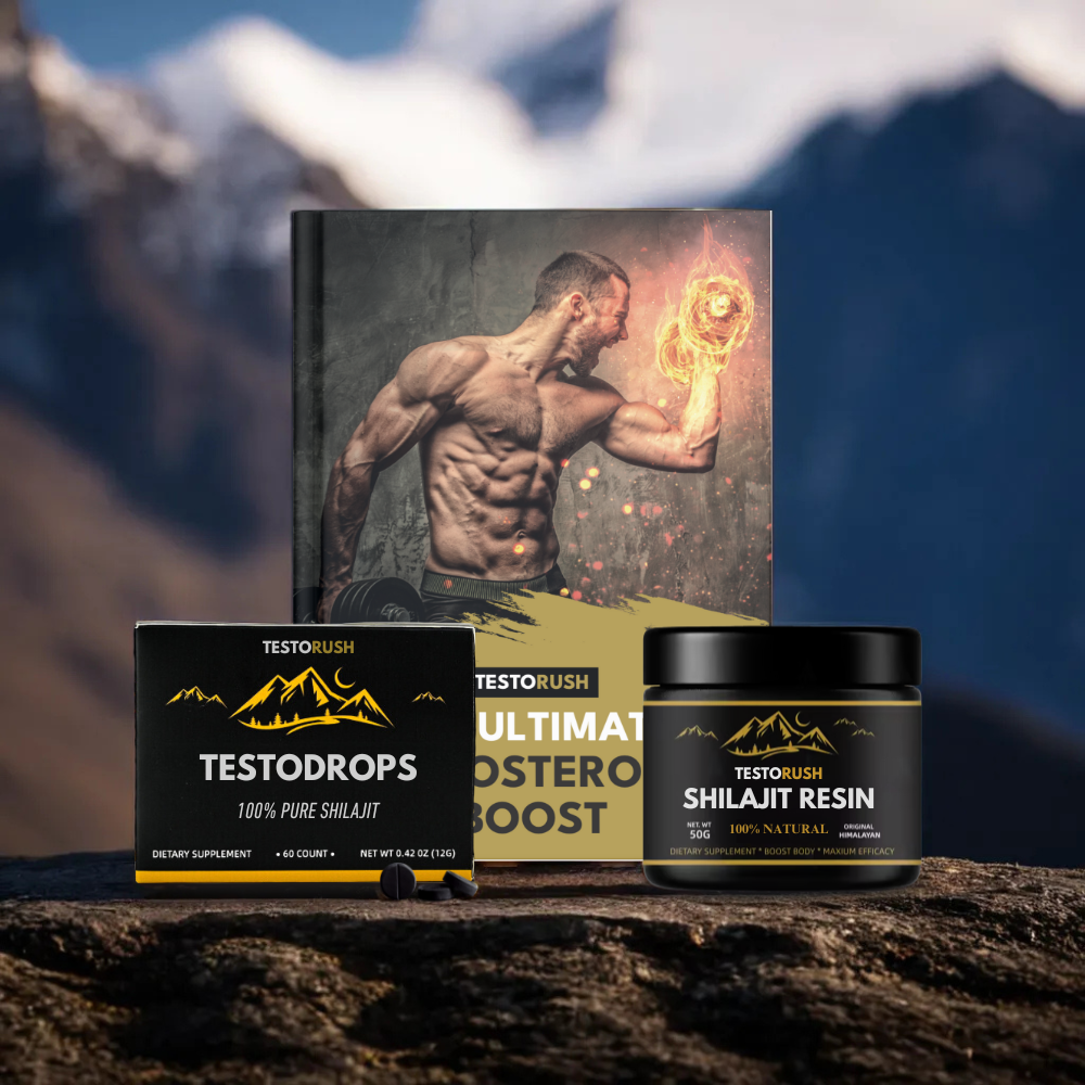 TestoDrops + Gratis e-book + 100% Pure Shilajit
